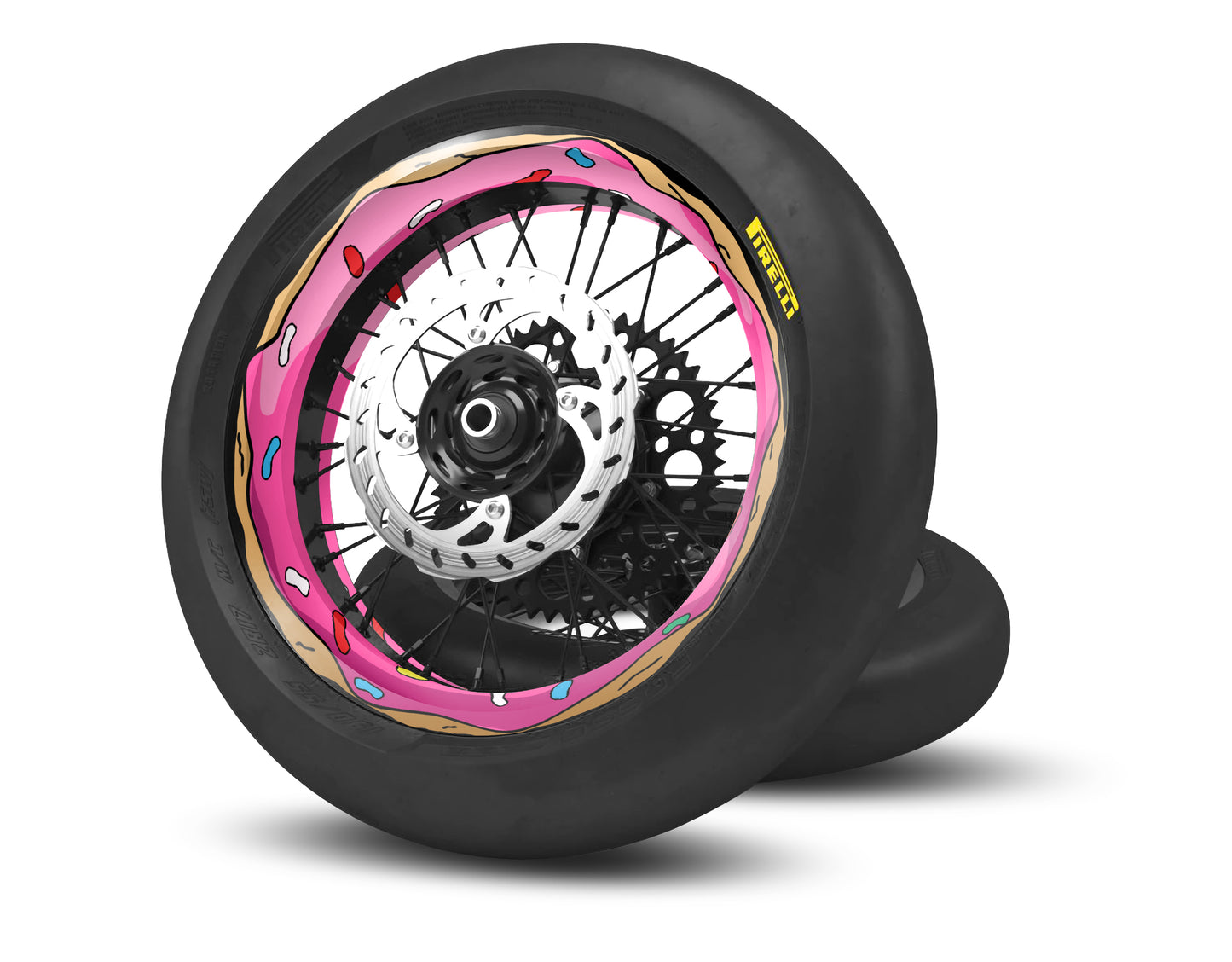 SUPERMOTO RIM WRAPS KIT ''DONUTS'' DESIGN