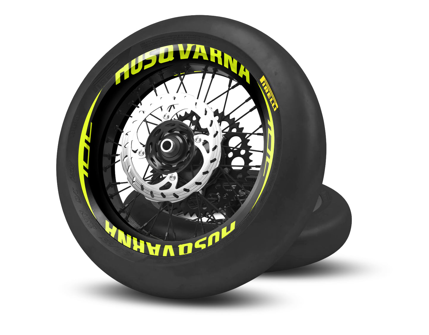 SUPERMOTO RIM WRAPS KIT ''SIMPLE 701 FLUO'' DESIGN