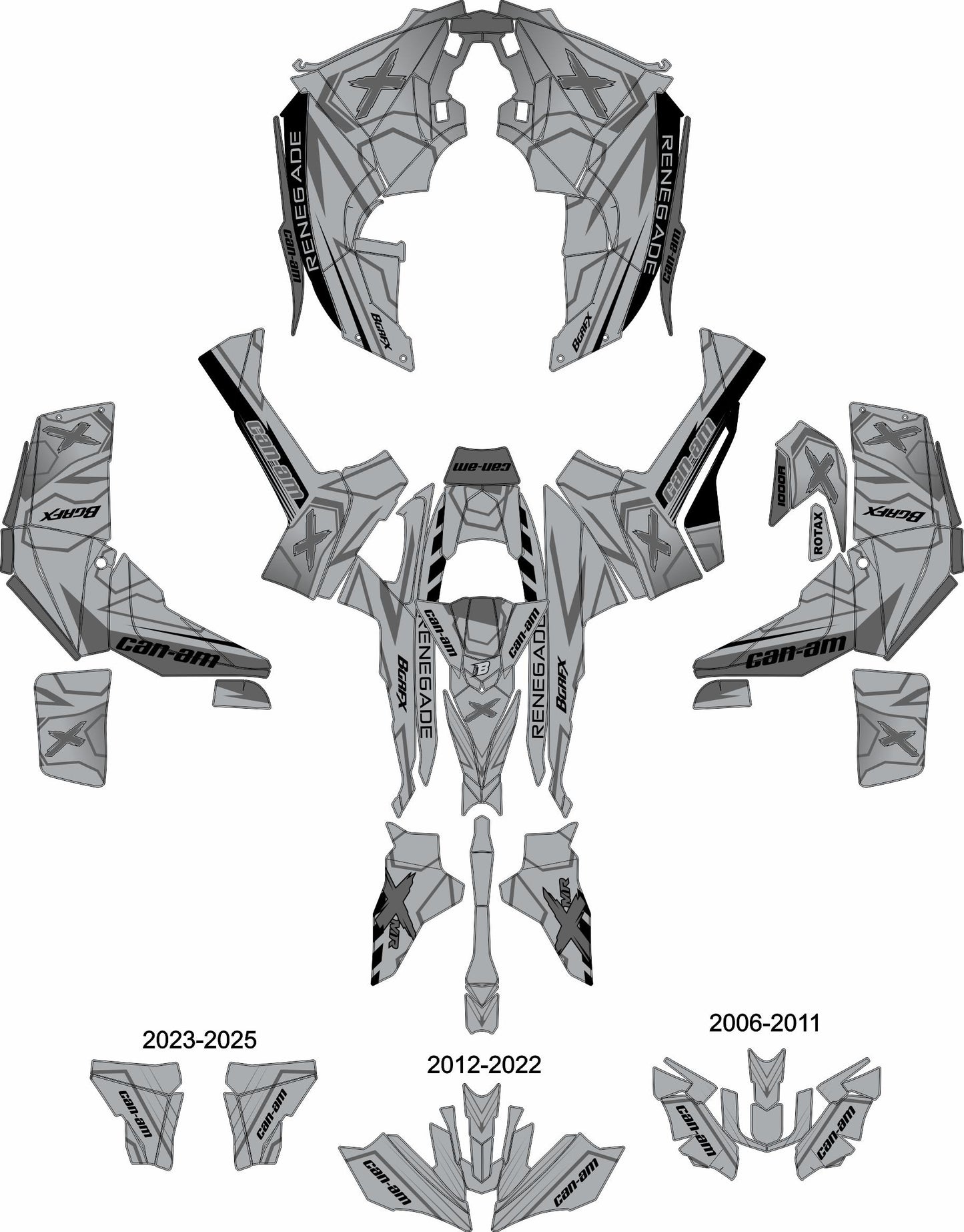 CAN-AM RENEGADE G1 G2 FULL GRAPHICS KIT "LINER GREY" DESIGN
