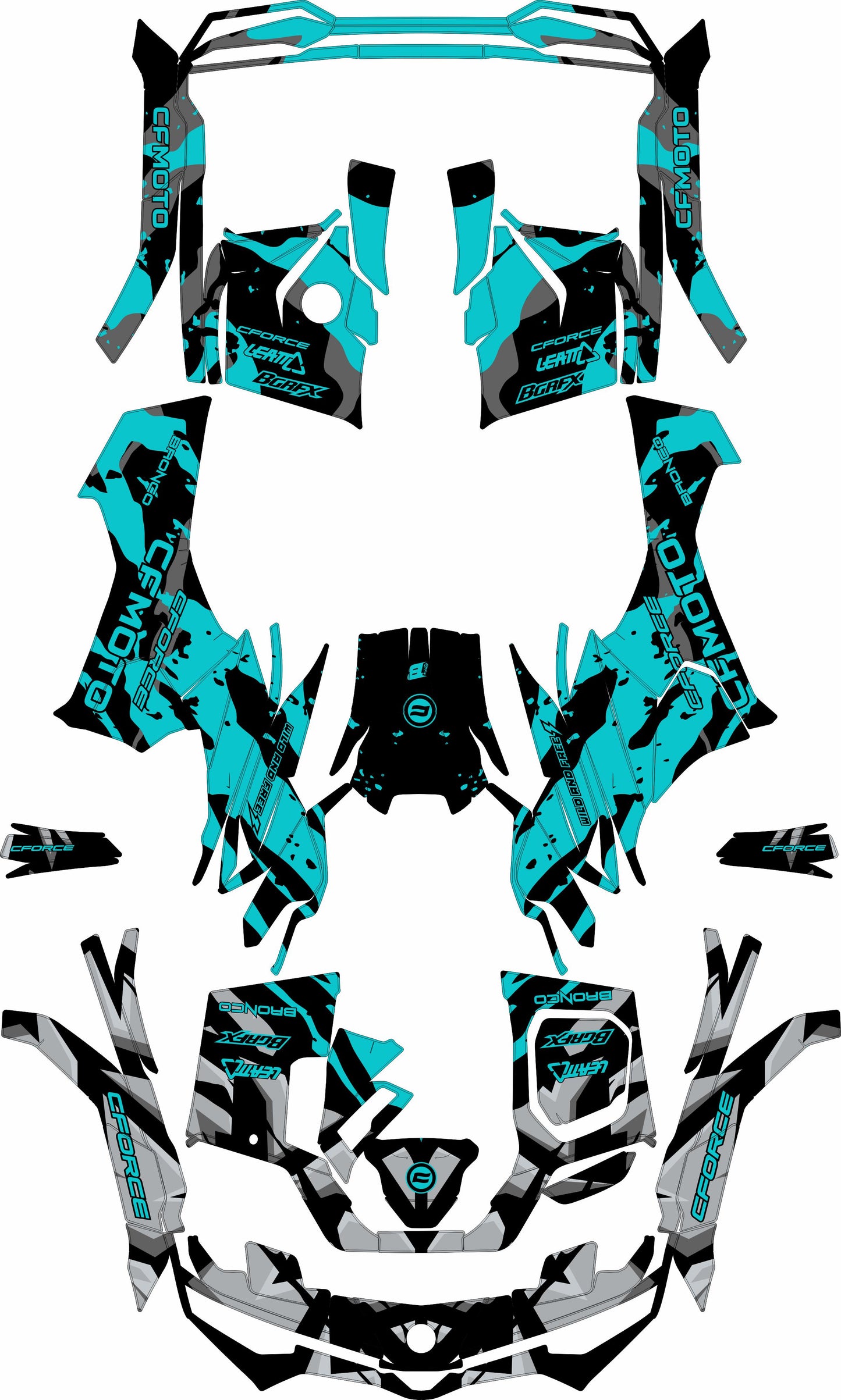 CFMOTO CFORCE G3 FULL GRAPHICS KIT ''CAMED TURQUOISE'' DESIGN