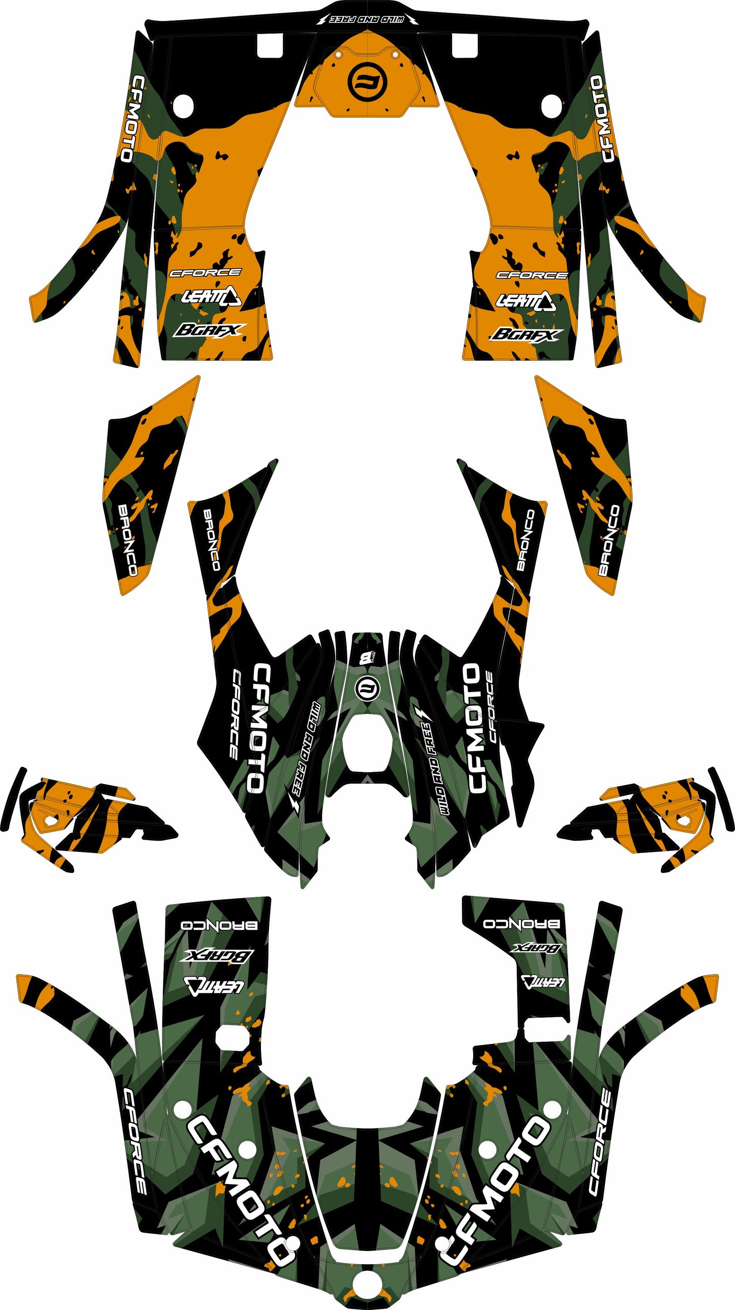 CFMOTO CFORCE 400 520 FULL GRAPHICS KIT ''CAMED ARMY'' DESIGN