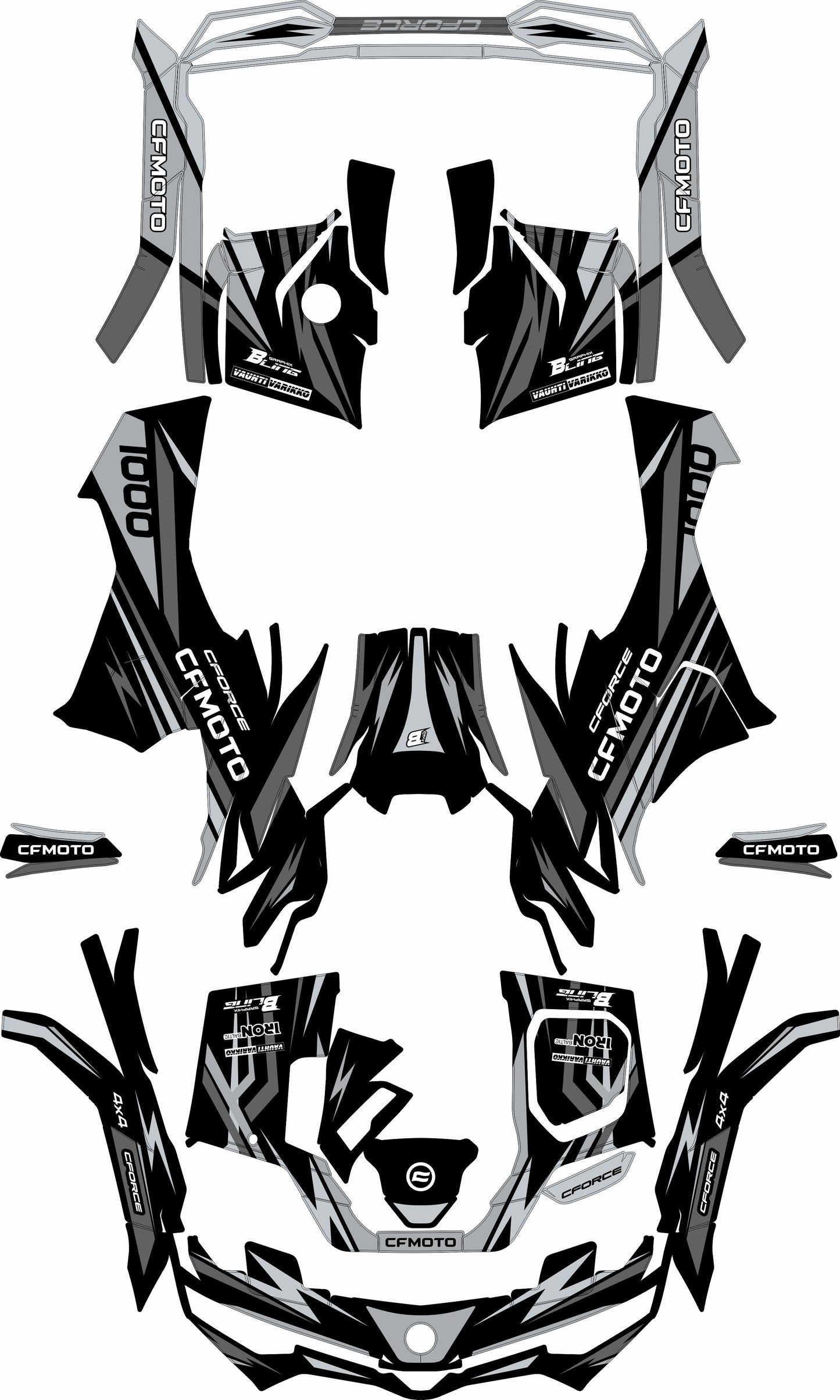 CFMOTO CFORCE G3 FULL GRAPHICS KIT ''FACTORED GREY'' DESIGN