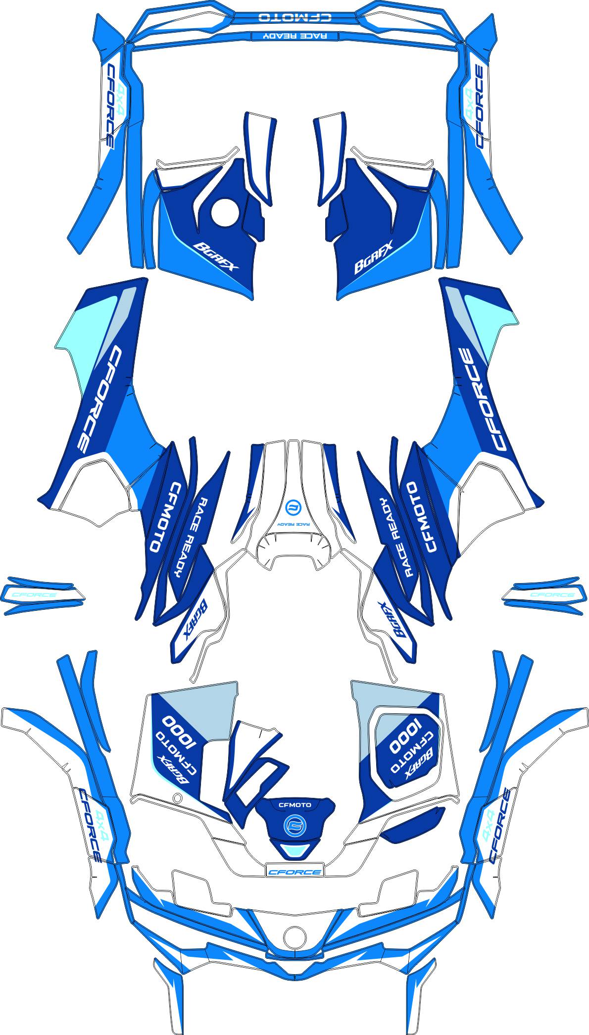 CFMOTO CFORCE G3 FULL GRAPHICS KIT ''RESERVE BLUE'' DESIGN
