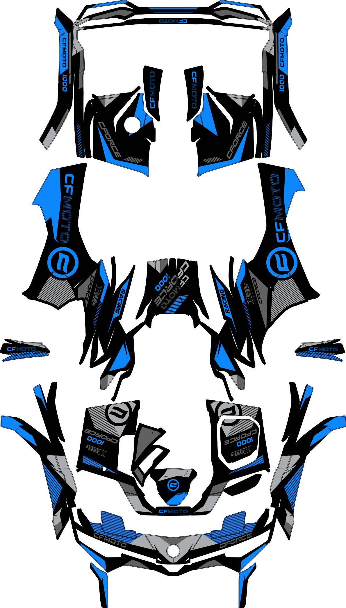 CFMOTO CFORCE G3 FULL GRAPHICS KIT ''TRAFIC BLUE'' DESIGN
