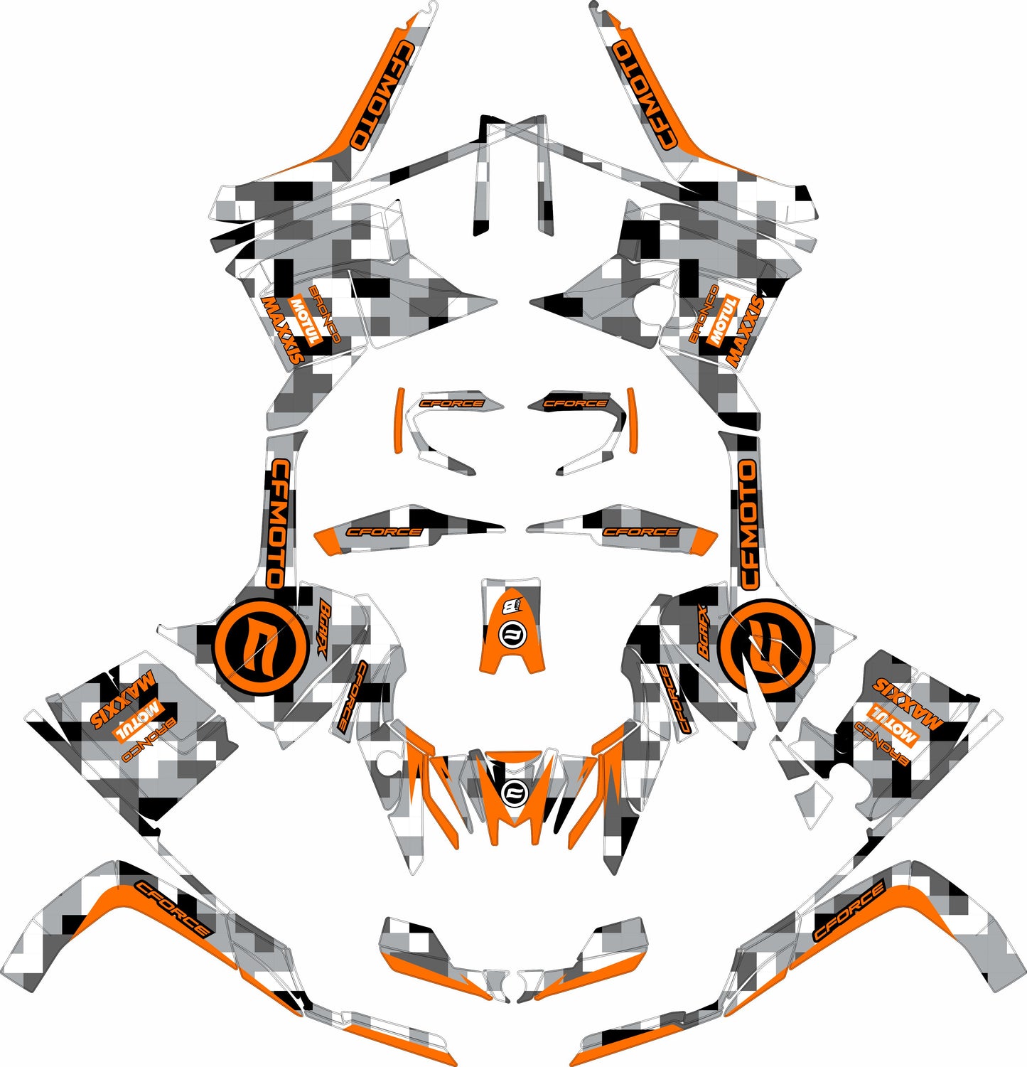 CFMOTO CFORCE G2 FULL GRAPHICS KIT ''CAMO V2 ORANGE'' DESIGN
