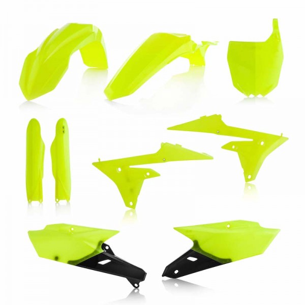 FULL PLASTIC KIT YAMAHA YZF250 14/18 + YZF450 14/17 - FLO YELLOW