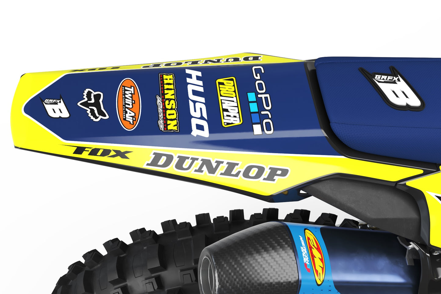 FULL GRAPHICS KIT FOR HUSQVARNA ''SCRUBED BLUE'' DESIGN
