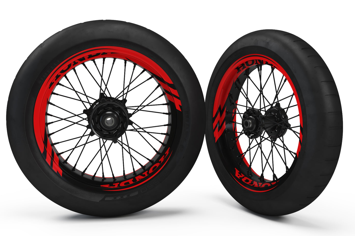 SUPERMOTO RIM WRAPS KIT ''RED THUNDER'' DESIGN