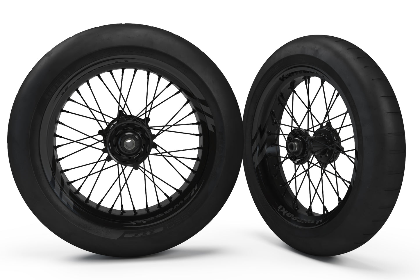 SUPERMOTO RIM WRAPS KIT ''BLACK THUNDER'' DESIGN
