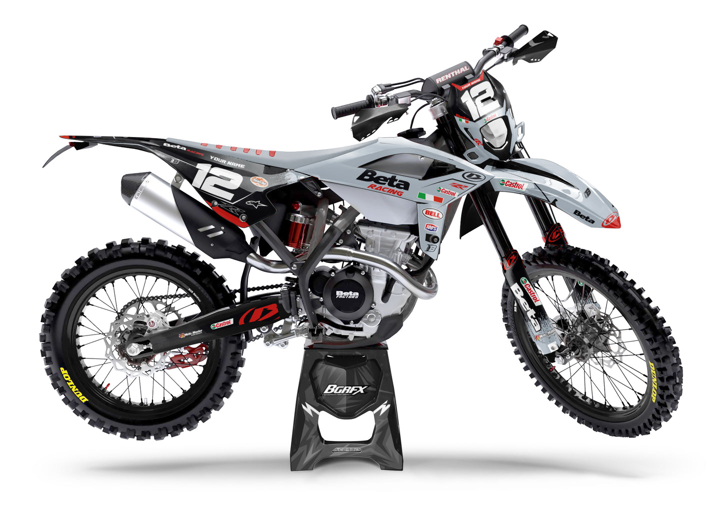 BETA RACING RR 125-500CC GRAPHICS KIT "SPLIT GREY" DESIGN