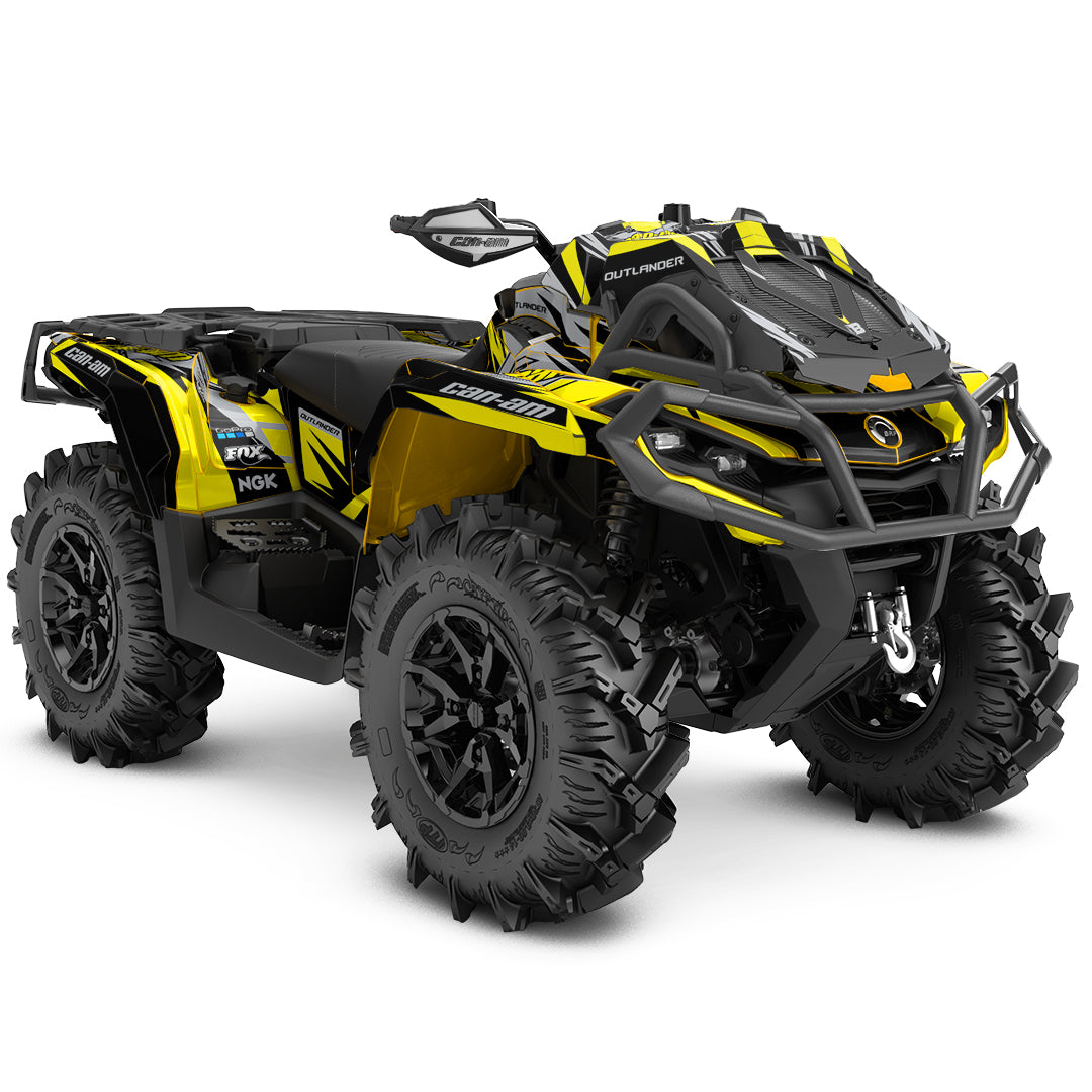 CAN-AM OUTLANDER G2 FULL GRAPHICS KIT "ACTION YELLOW" DESIGN