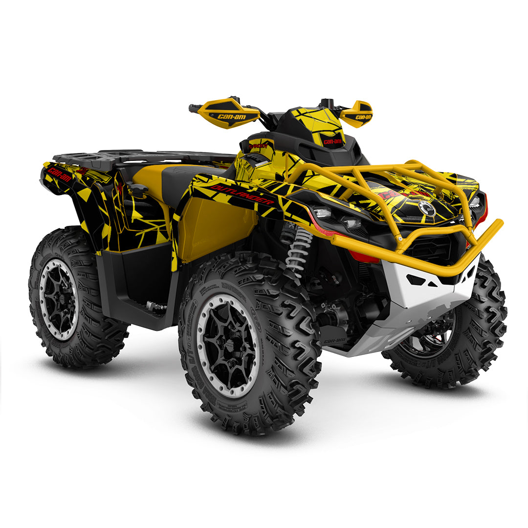 CAN-AM OUTLANDER G2 FULL GRAPHICS KIT "TRINGLED YELLOW" DESIGN