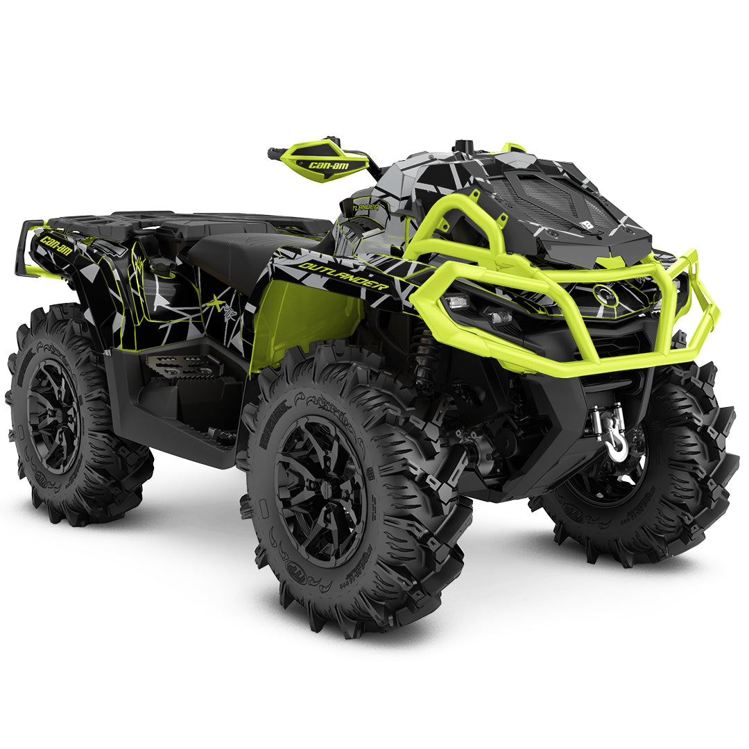 CAN-AM OUTLANDER G2 FULL GRAPHICS KIT "TRINGLED LIME GREEN" DESIGN