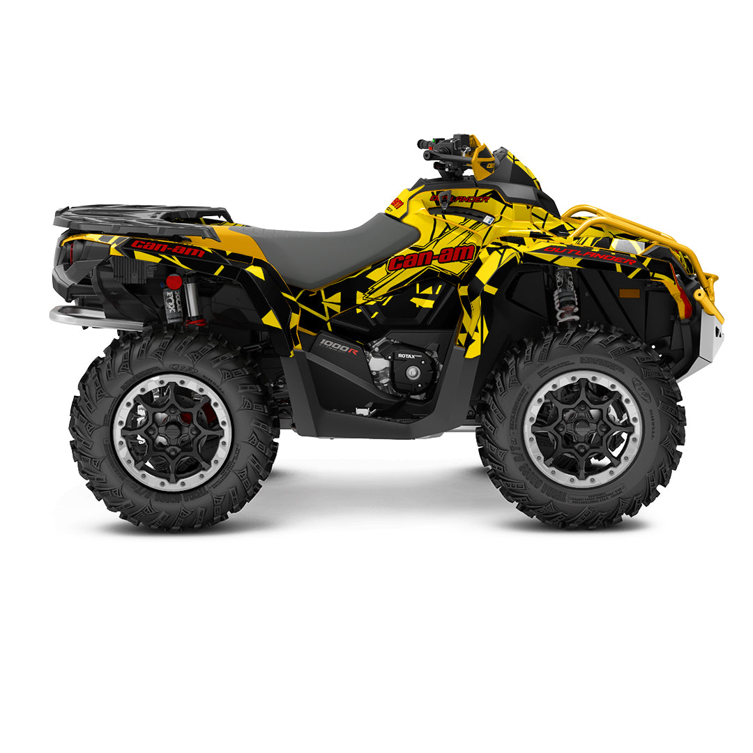 CAN-AM OUTLANDER G2 FULL GRAPHICS KIT "TRINGLED YELLOW" DESIGN