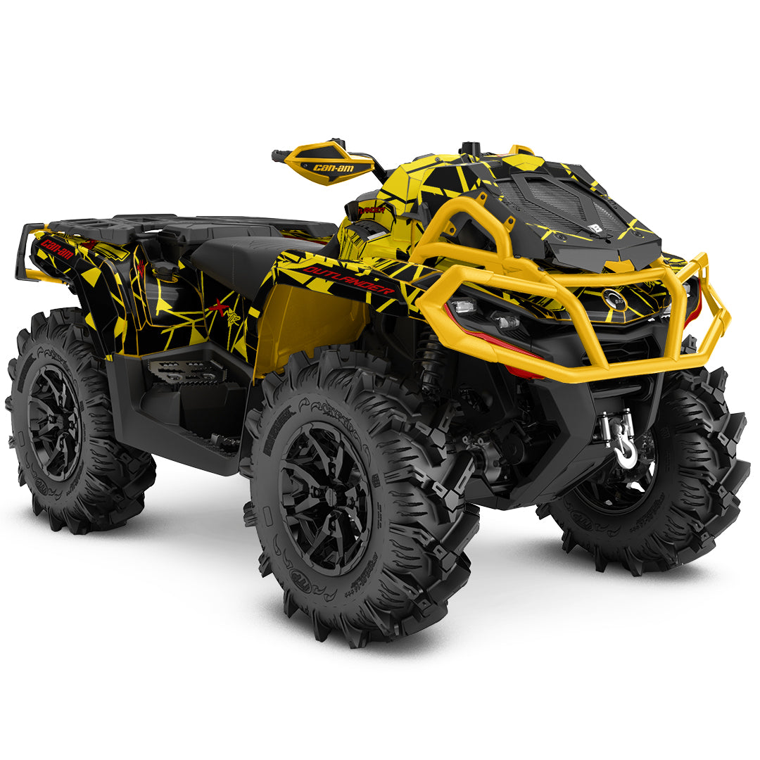 CAN-AM OUTLANDER G2 FULL GRAPHICS KIT "TRINGLED YELLOW" DESIGN