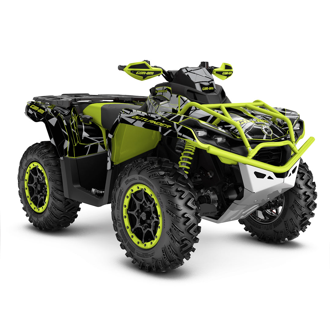 CAN-AM OUTLANDER G2 FULL GRAPHICS KIT "TRINGLED LIME GREEN" DESIGN