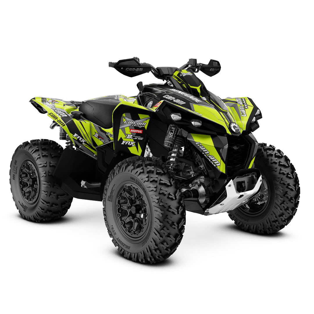 CAN-AM RENEGADE G1 G2 FULL GRAPHICS KIT "ATTACK LIME GREEN" DESIGN