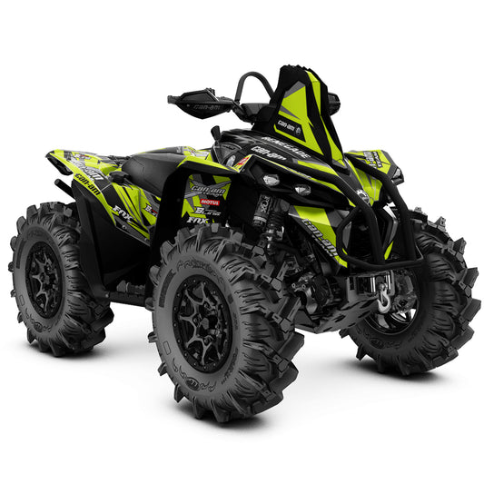 CAN-AM RENEGADE G1 G2 FULL GRAPHICS KIT "ATTACK LIME GREEN" DESIGN