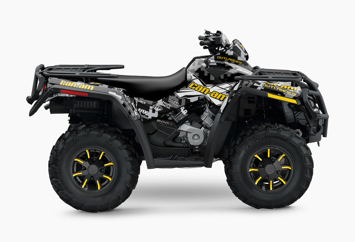 Yellow Outlander CAN-AM OUTLANDER G1 FULL GRAPHICS KIT