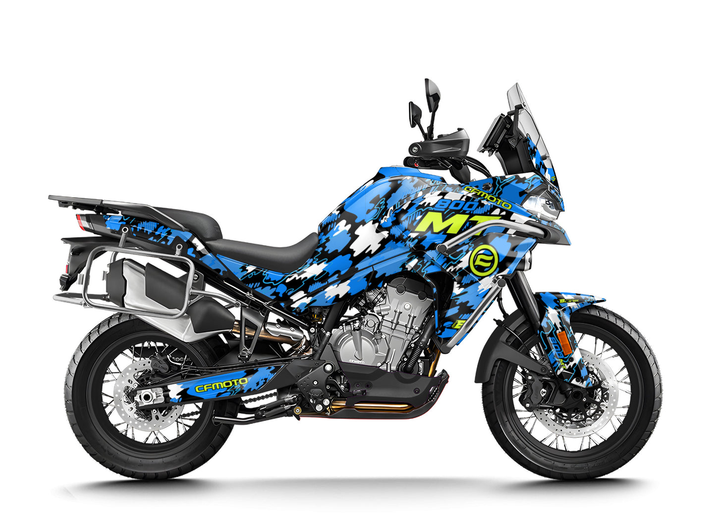 CF MOTO 800 MT from 2022 FULL GRAPHICS KIT ''CAMO V1 BLUE'' DESIGN