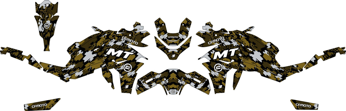 CF MOTO 800 MT from 2022 FULL GRAPHICS KIT ''CAMO V1 BRONZE'' DESIGN