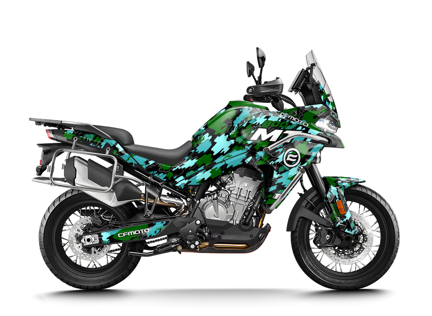 CF MOTO 800 MT from 2022 FULL GRAPHICS KIT ''CAMO V1 GREEN'' DESIGN
