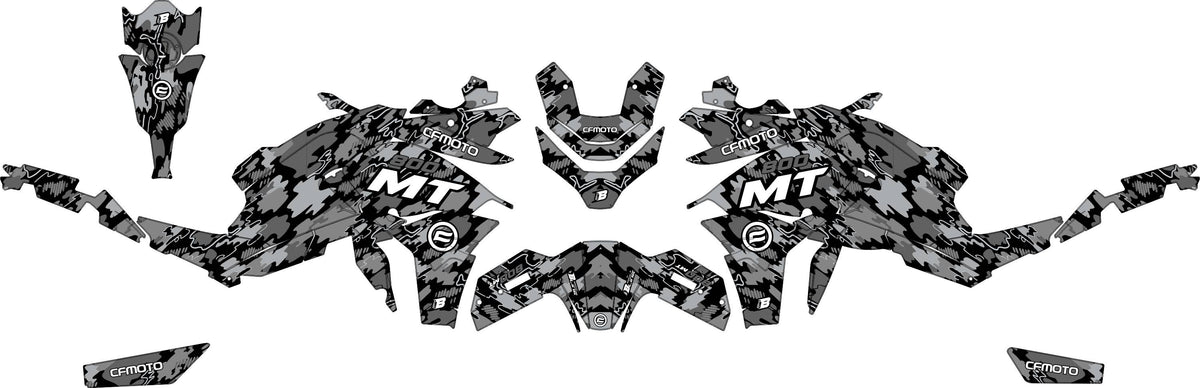 CF MOTO 800 MT from 2022 FULL GRAPHICS KIT ''CAMO V1 GREY'' DESIGN