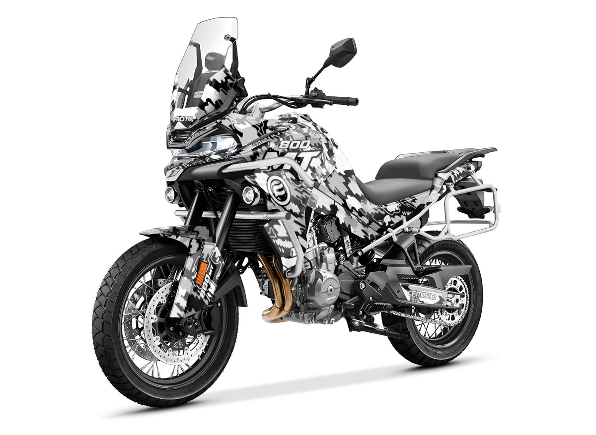 CF MOTO 800 MT from 2022 FULL GRAPHICS KIT ''CAMO V1 WHITE'' DESIGN