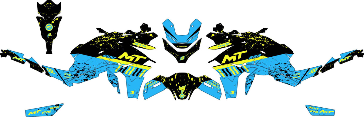 CF MOTO 800 MT from 2022 FULL GRAPHICS KIT ''DIRTED LIME'' DESIGN