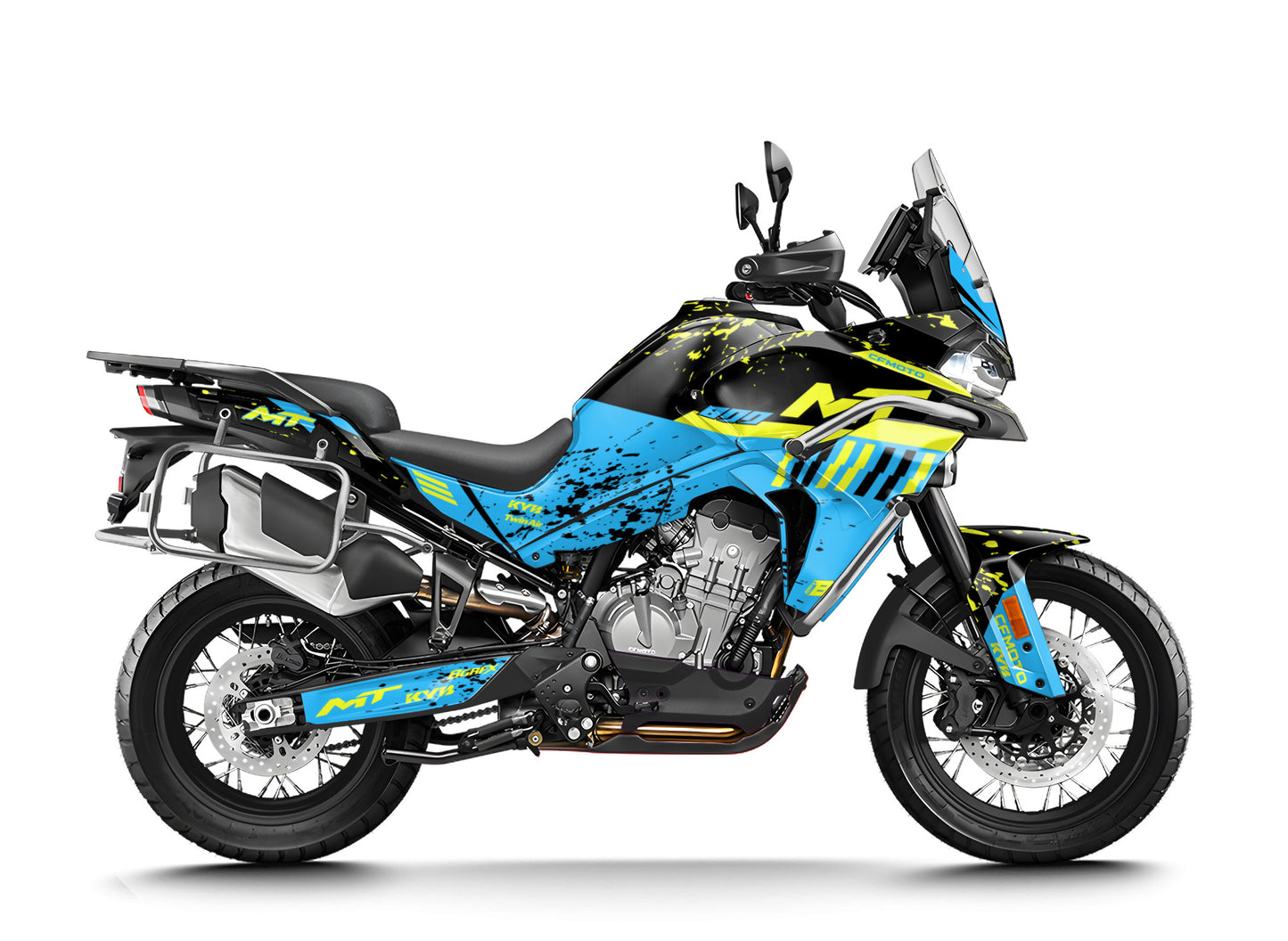 CF MOTO 800 MT from 2022 FULL GRAPHICS KIT ''DIRTED LIME'' DESIGN