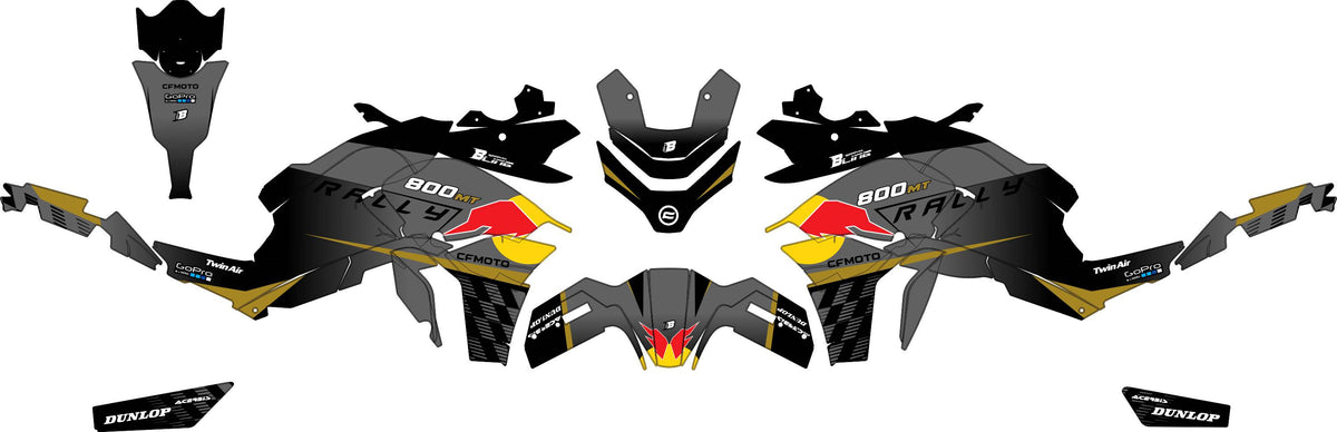 CF MOTO 800 MT from 2022 FULL GRAPHICS KIT ''FACTORY BLACK'' DESIGN