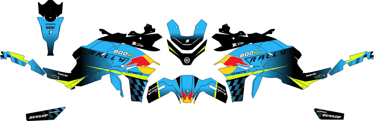 CF MOTO 800 MT from 2022 FULL GRAPHICS KIT ''FACTORY BLUE'' DESIGN