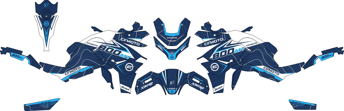 CF MOTO 800 MT from 2022 FULL GRAPHICS KIT ''STANCE BLUE'' DESIGN