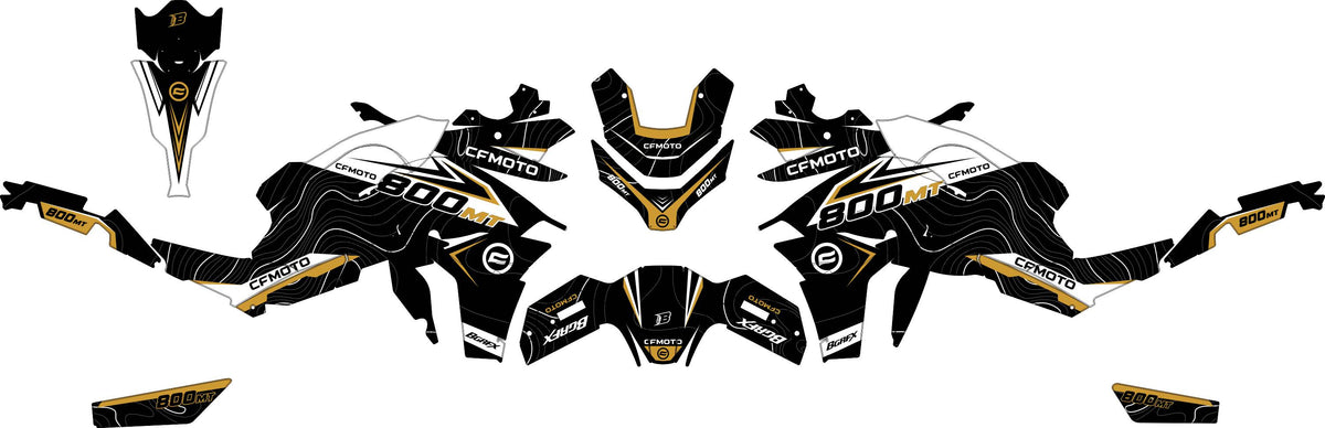 CF MOTO 800 MT from 2022 FULL GRAPHICS KIT ''STANCE GOLD'' DESIGN