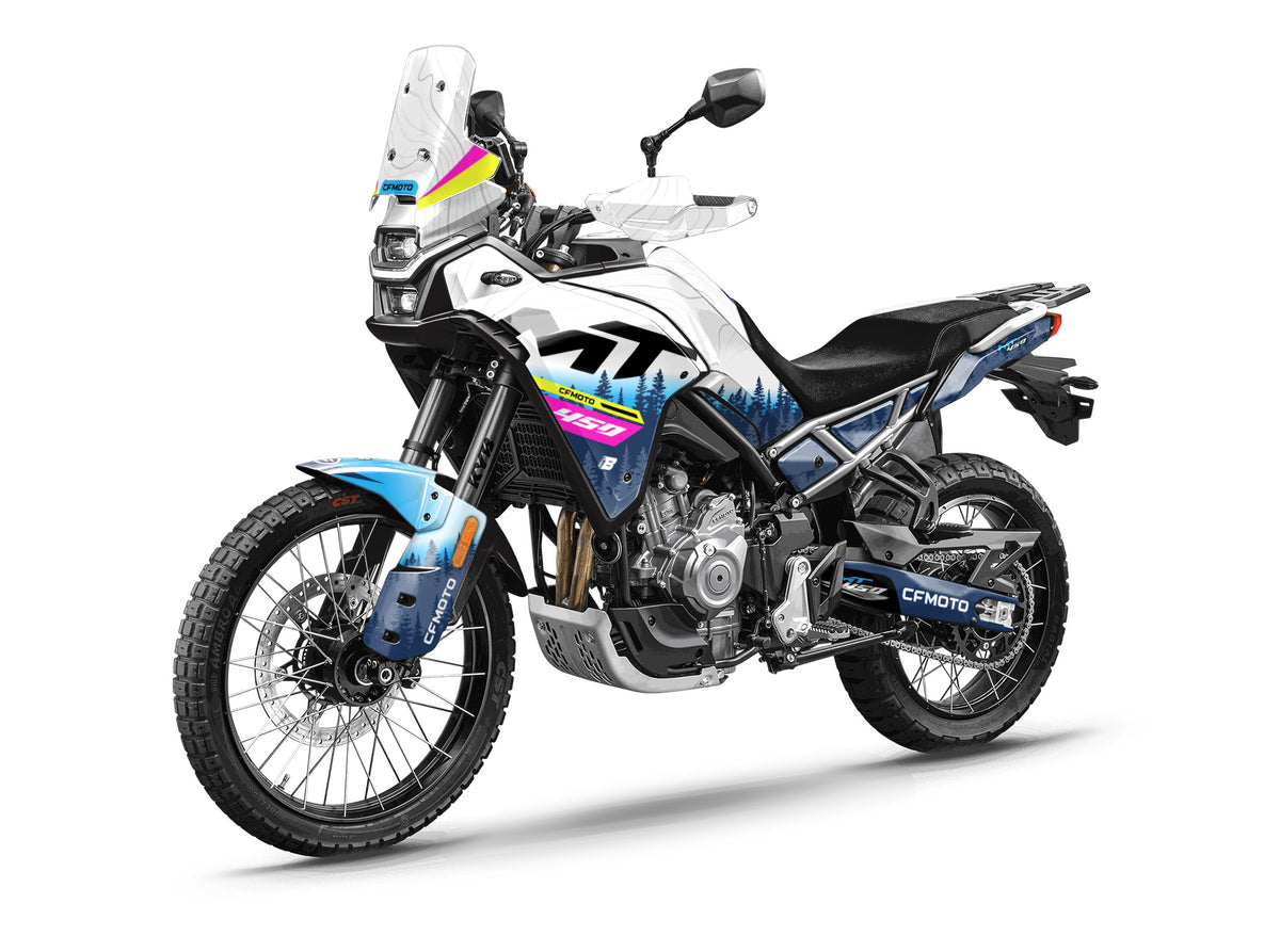 CF MOTO MT450 FULL GRAPHICS KIT ''ADVENTURE WHITE'' DESIGN