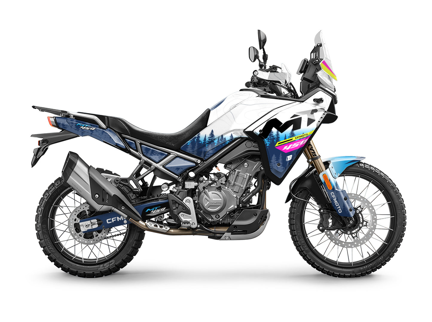 CF MOTO MT450 FULL GRAPHICS KIT ''ADVENTURE WHITE'' DESIGN