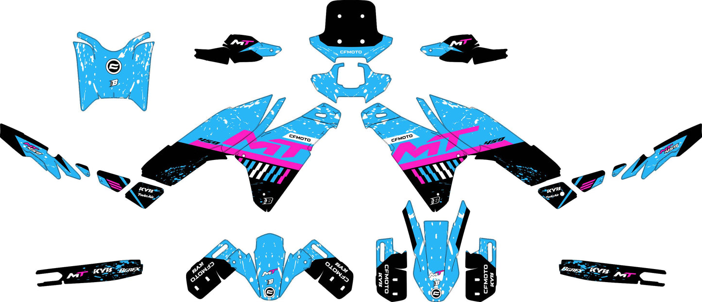 CF MOTO MT450 FULL GRAPHICS KIT ''DIRTED'' DESIGN