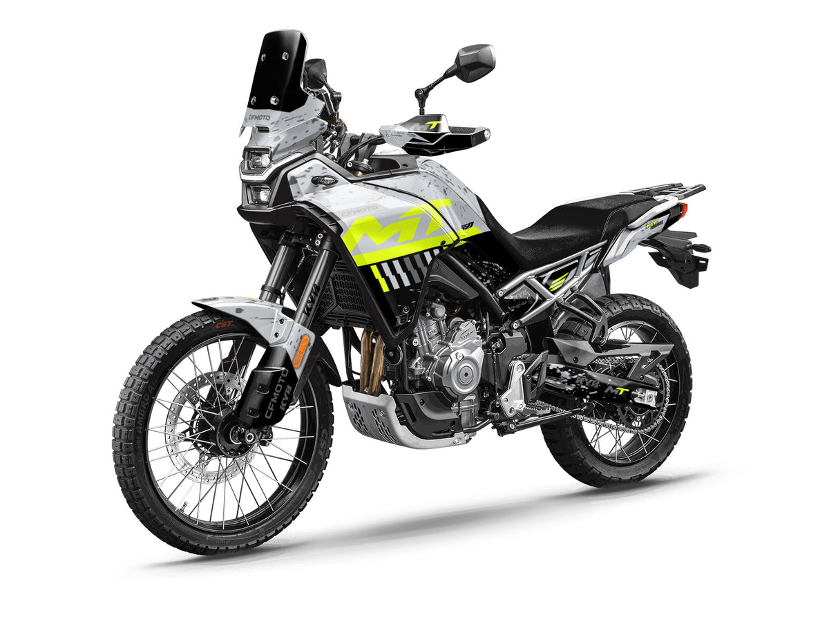 CF MOTO MT450 FULL GRAPHICS KIT ''DIRTED LIME'' DESIGN