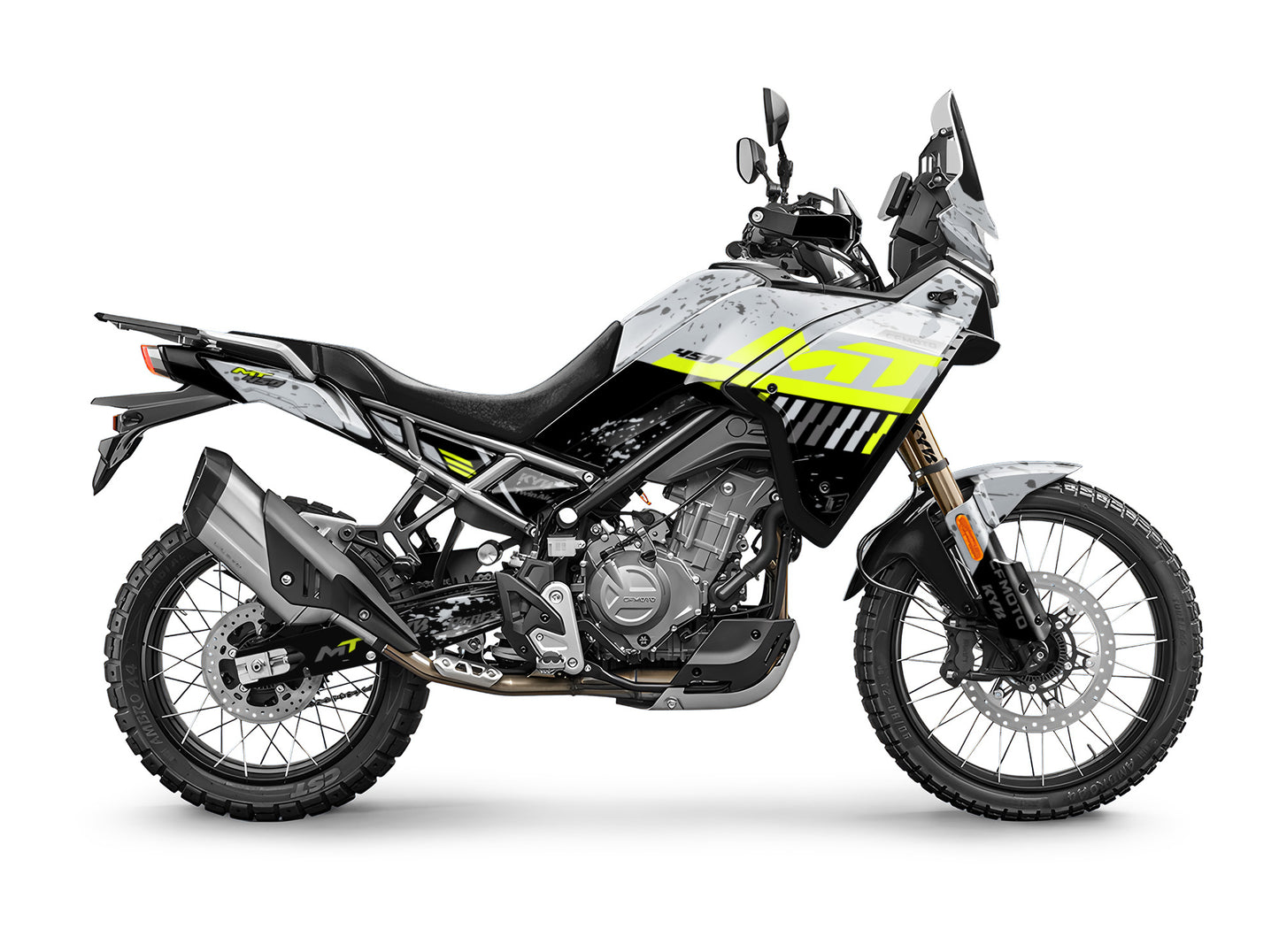 CF MOTO MT450 FULL GRAPHICS KIT ''DIRTED LIME'' DESIGN