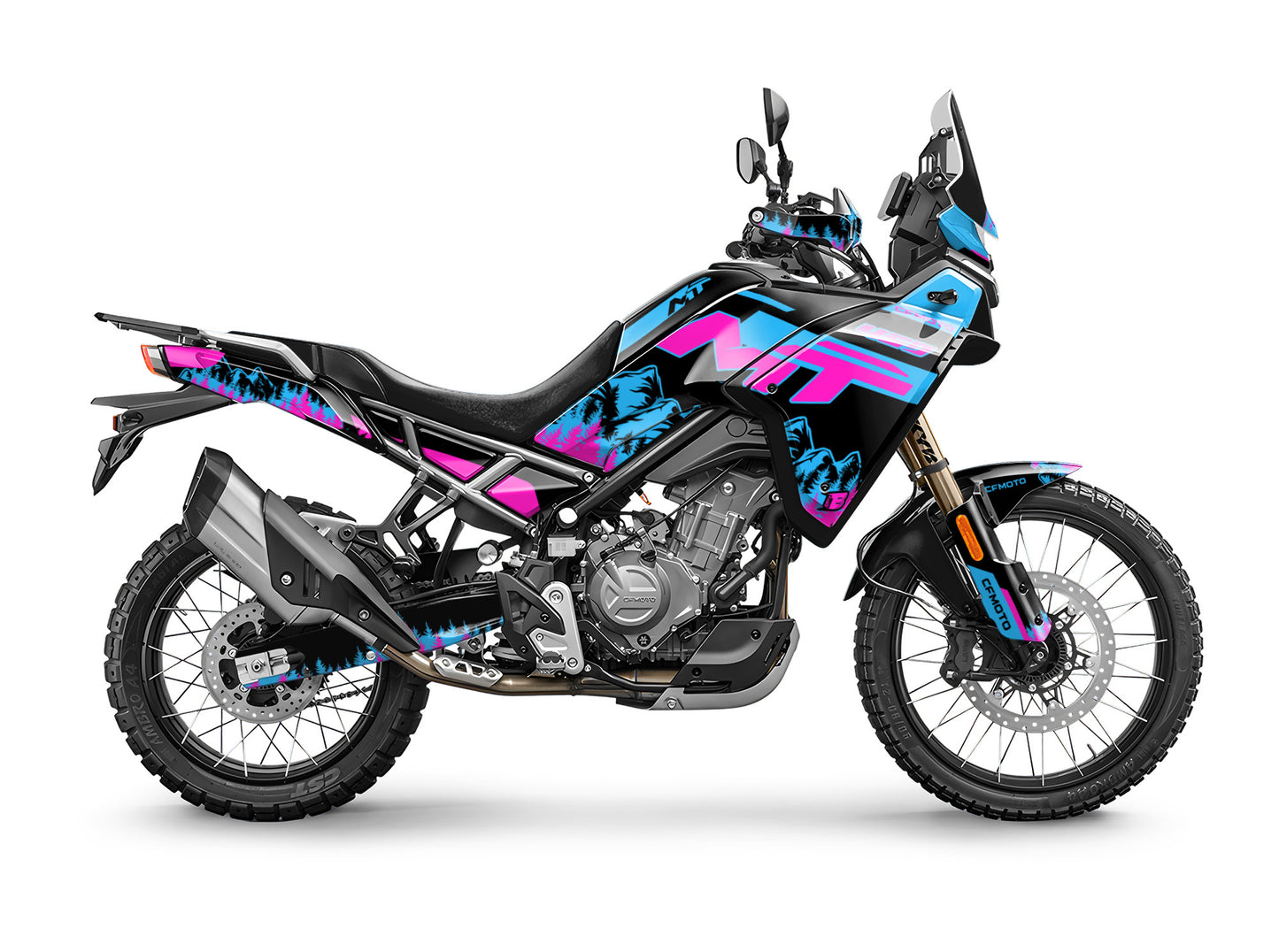CF MOTO MT450 FULL GRAPHICS KIT ''MOUNTAIN PINK'' DESIGN