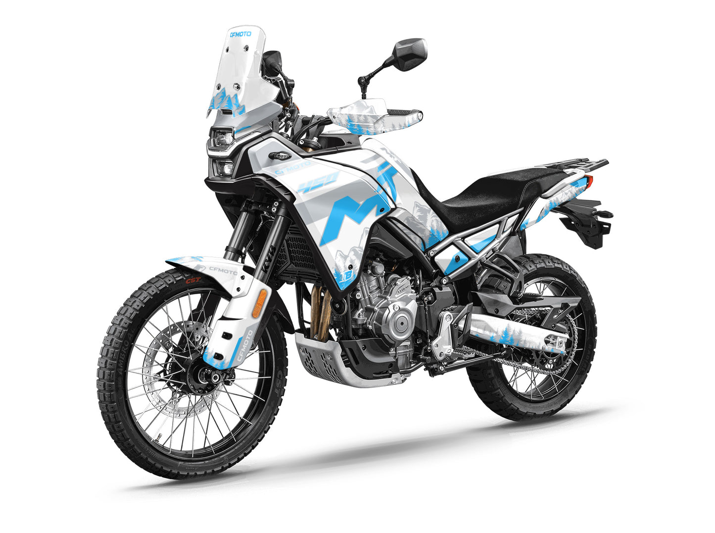 CF MOTO MT450 FULL GRAPHICS KIT ''MOUNTAIN WHITE'' DESIGN