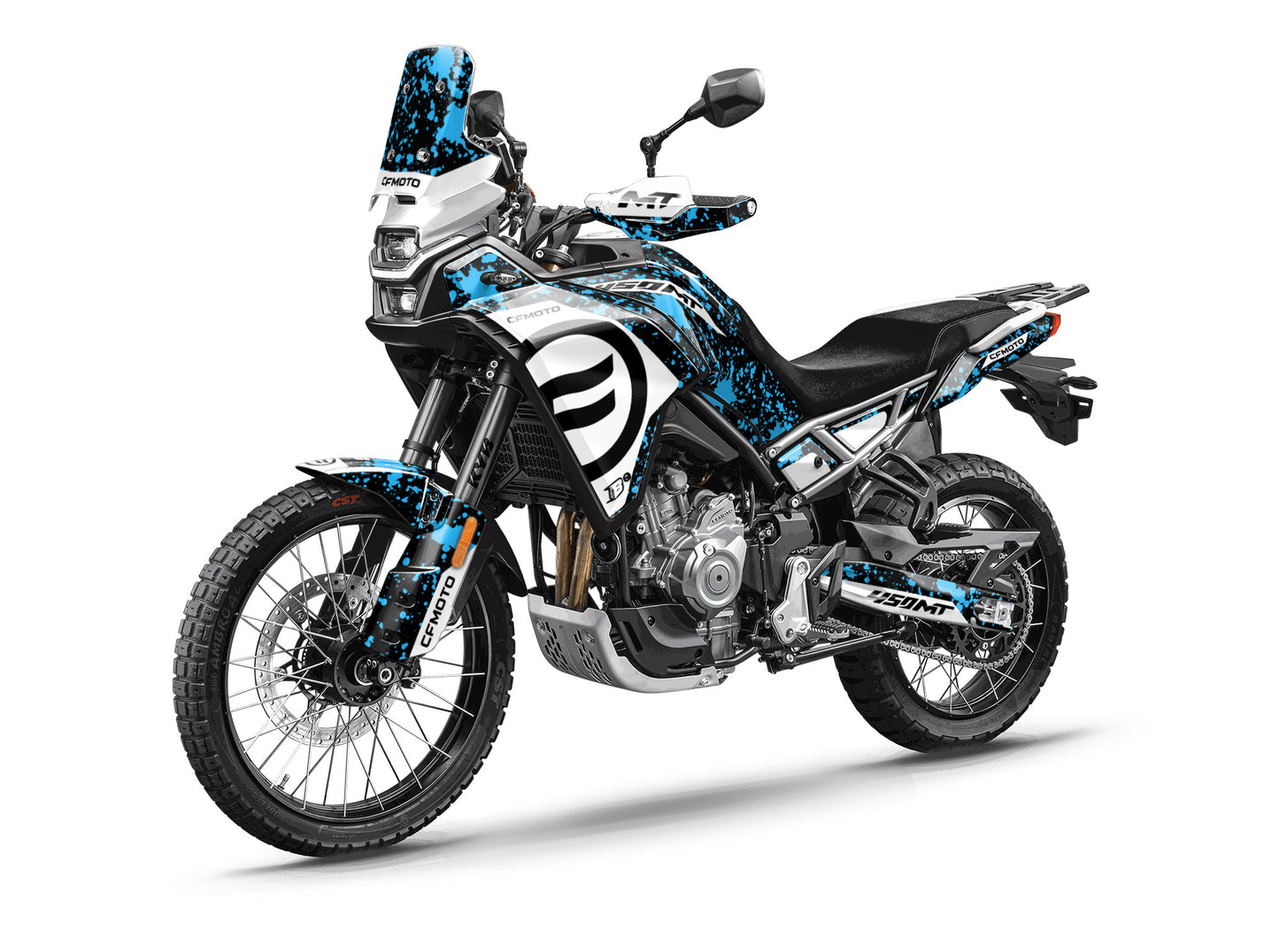 CF MOTO MT450 FULL GRAPHICS KIT ''SPLASHED BLUE'' DESIGN