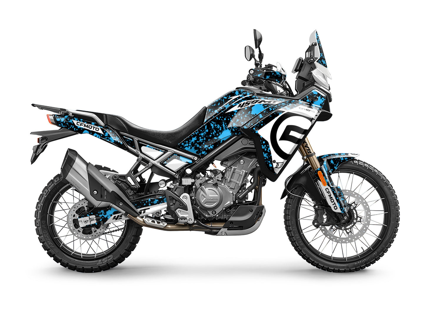 CF MOTO MT450 FULL GRAPHICS KIT ''SPLASHED BLUE'' DESIGN