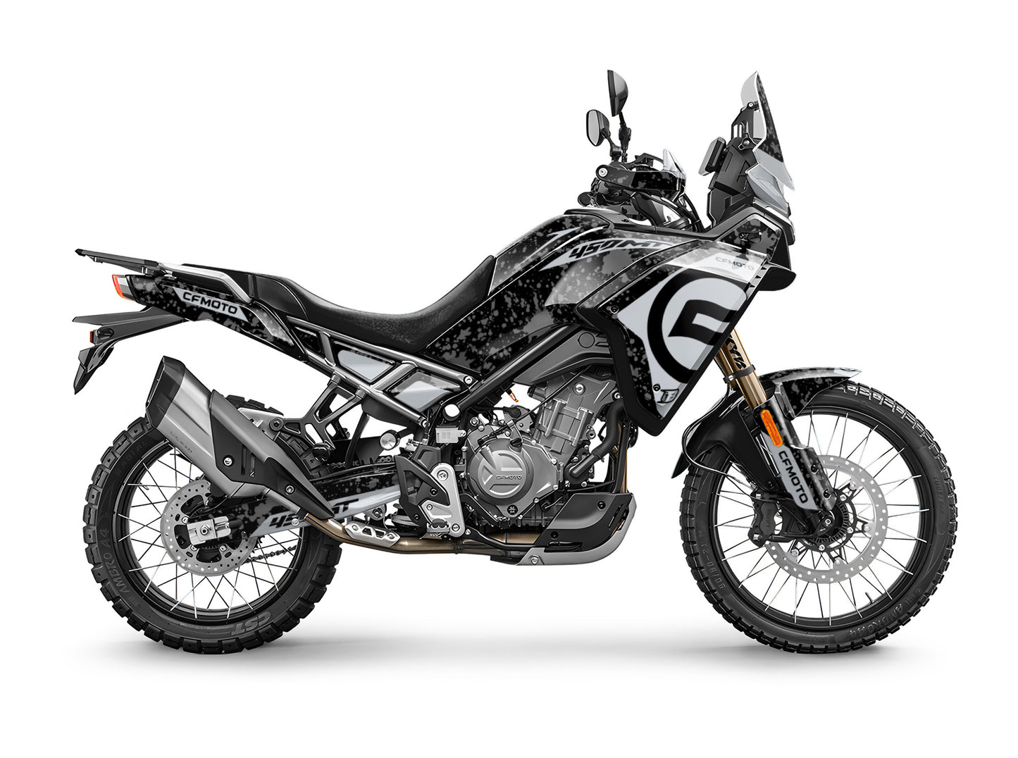 CF MOTO MT450 FULL GRAPHICS KIT ''SPLASHED GREY'' DESIGN