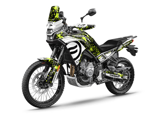 CF MOTO MT450 FULL GRAPHICS KIT ''SPLASHED LIME'' DESIGN