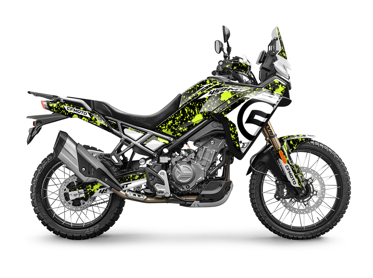 CF MOTO MT450 FULL GRAPHICS KIT ''SPLASHED LIME'' DESIGN