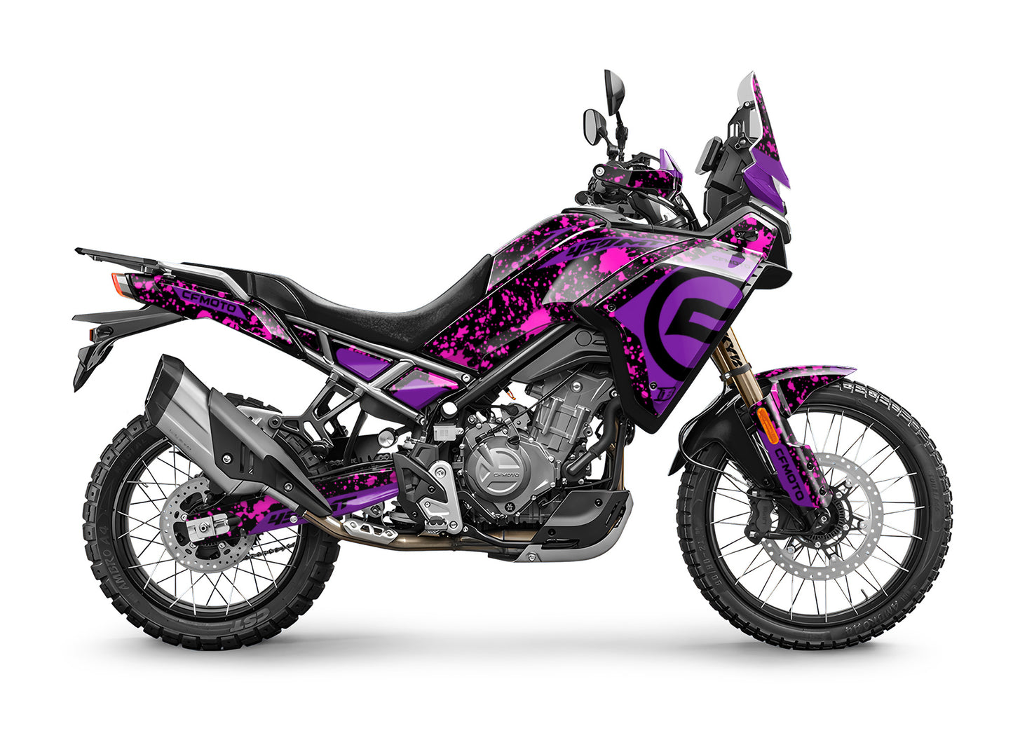 CF MOTO MT450 FULL GRAPHICS KIT ''SPLASHED PINK'' DESIGN