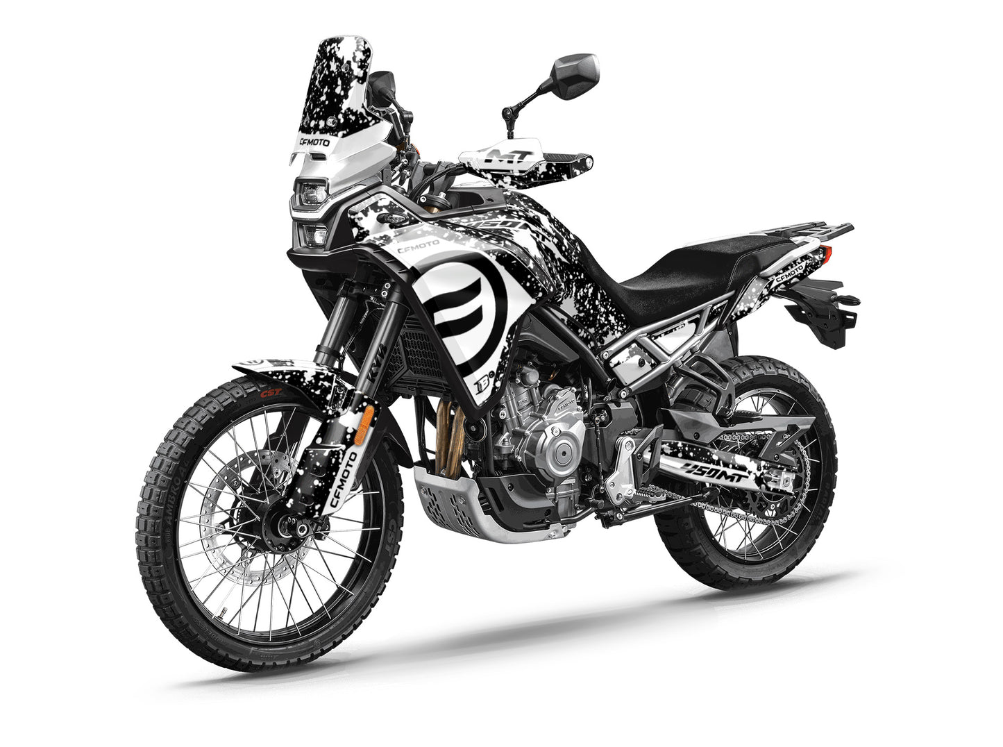 CF MOTO MT450 FULL GRAPHICS KIT ''SPLASHED WHITE'' DESIGN