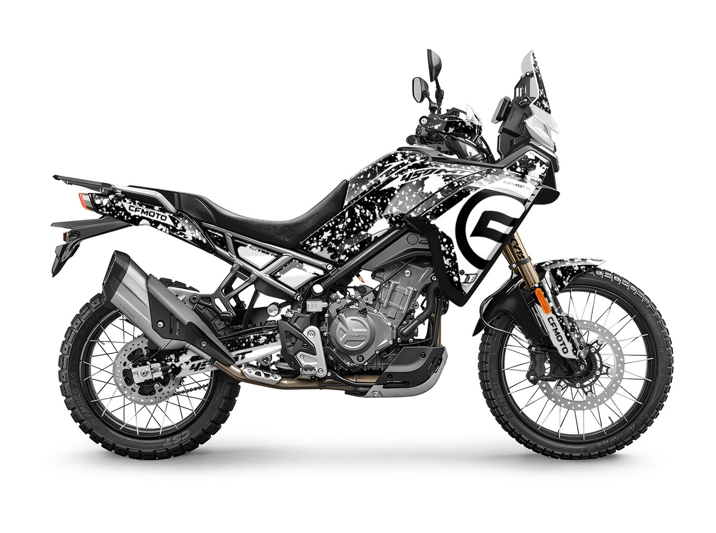 CF MOTO MT450 FULL GRAPHICS KIT ''SPLASHED WHITE'' DESIGN