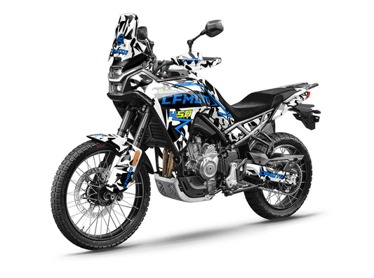 CF MOTO MT450 FULL GRAPHICS KIT ''CHAOS V1 WHITE'' DESIGN
